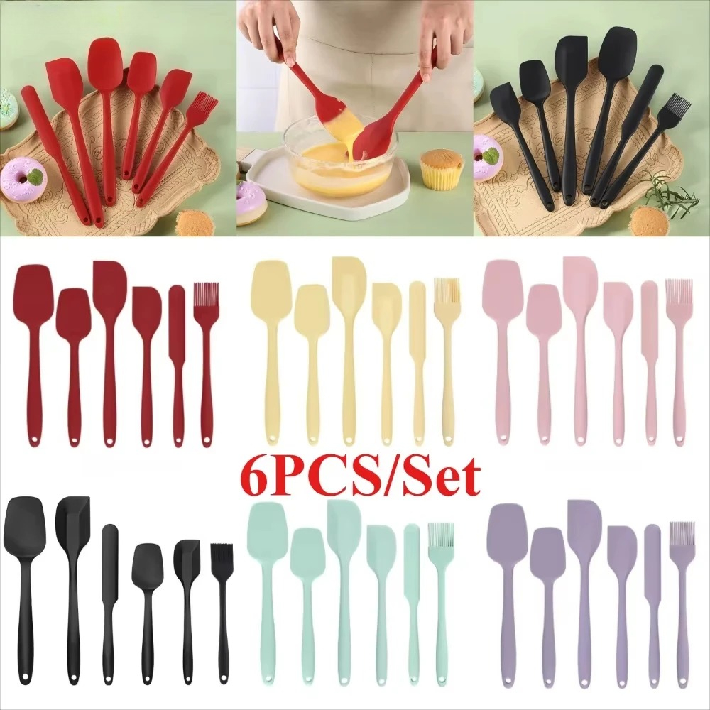 Baking Kitchen Set Up - Набор из 6 силиконовых лопаток: цельные,