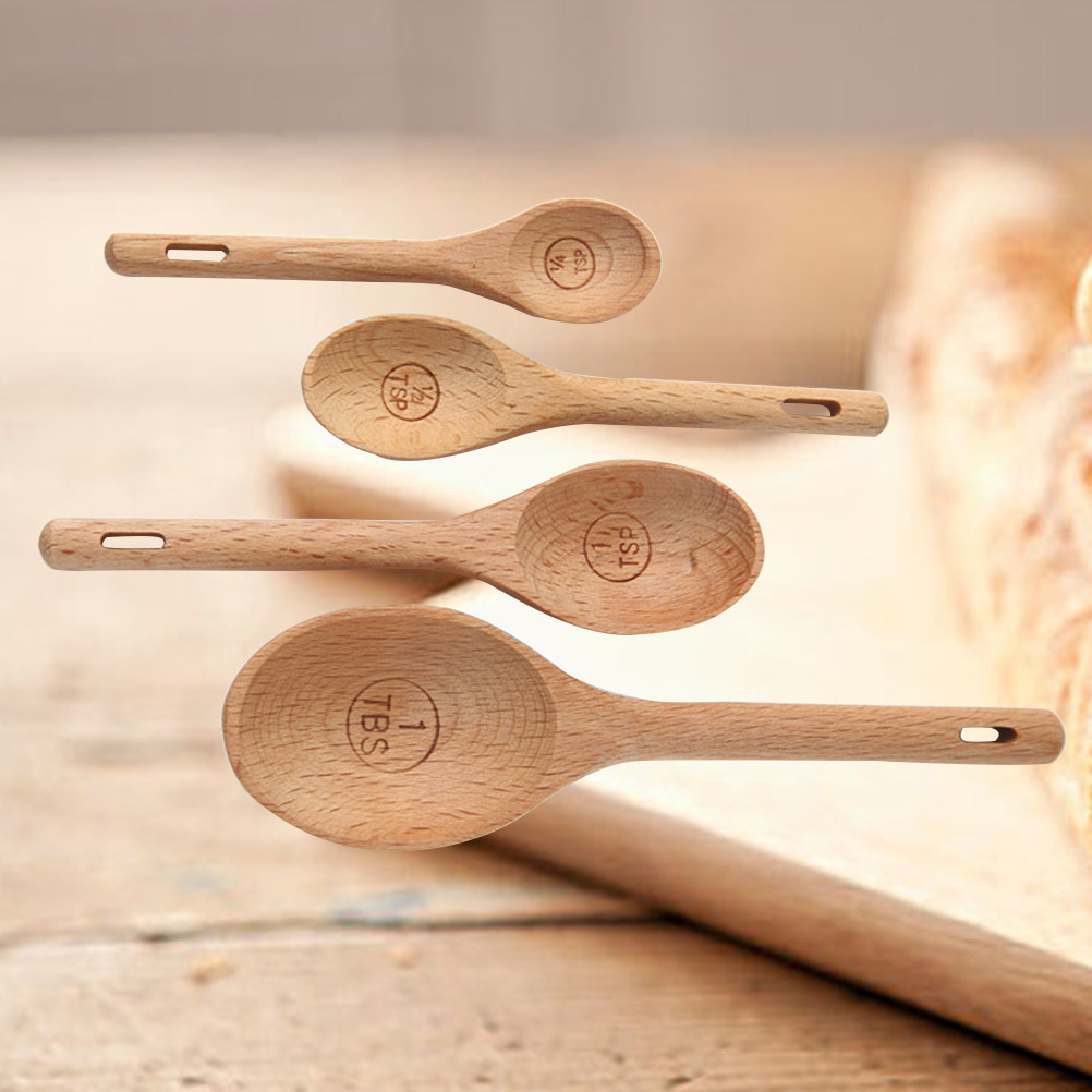 Kitchen Baking Utensil Set - Набор из 4 деревянных мерных ложек