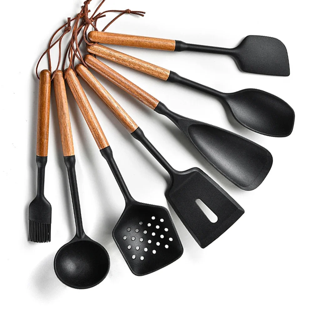 7 шт., черная силиконовая дере – обзор и цена Kitchen Baking Utensil Set