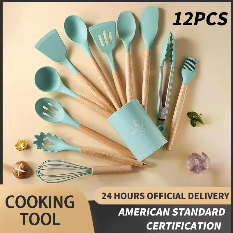 Набор из 12 предметов, силикон – обзор и цена Kitchen Baking Utensil Set