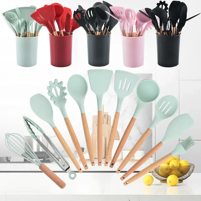 Набор из 12 предметов, силикон – обзор и цена Kitchen Baking Utensil Set