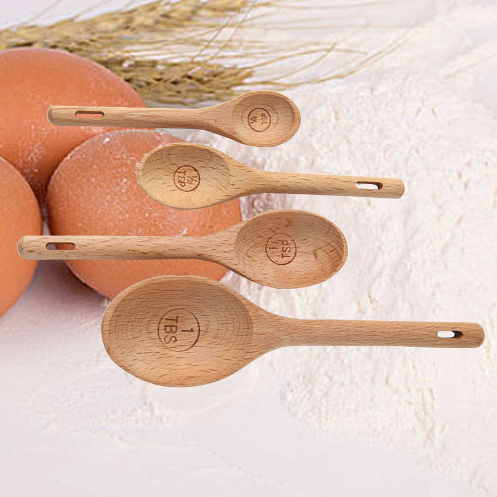 Набор из 4 деревянных мерных л – обзор и цена Kitchen Baking Utensil Set