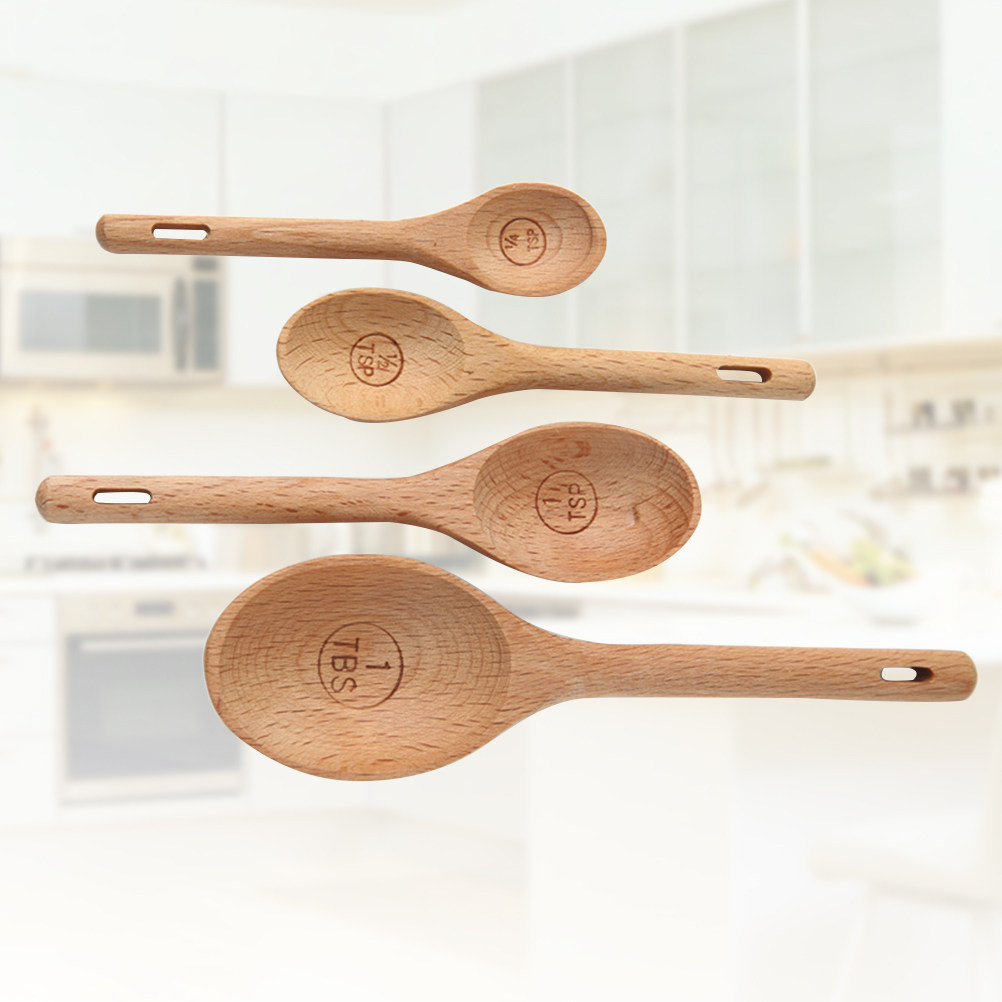 Набор из 4 деревянных мерных л – обзор и цена Kitchen Baking Utensil Set