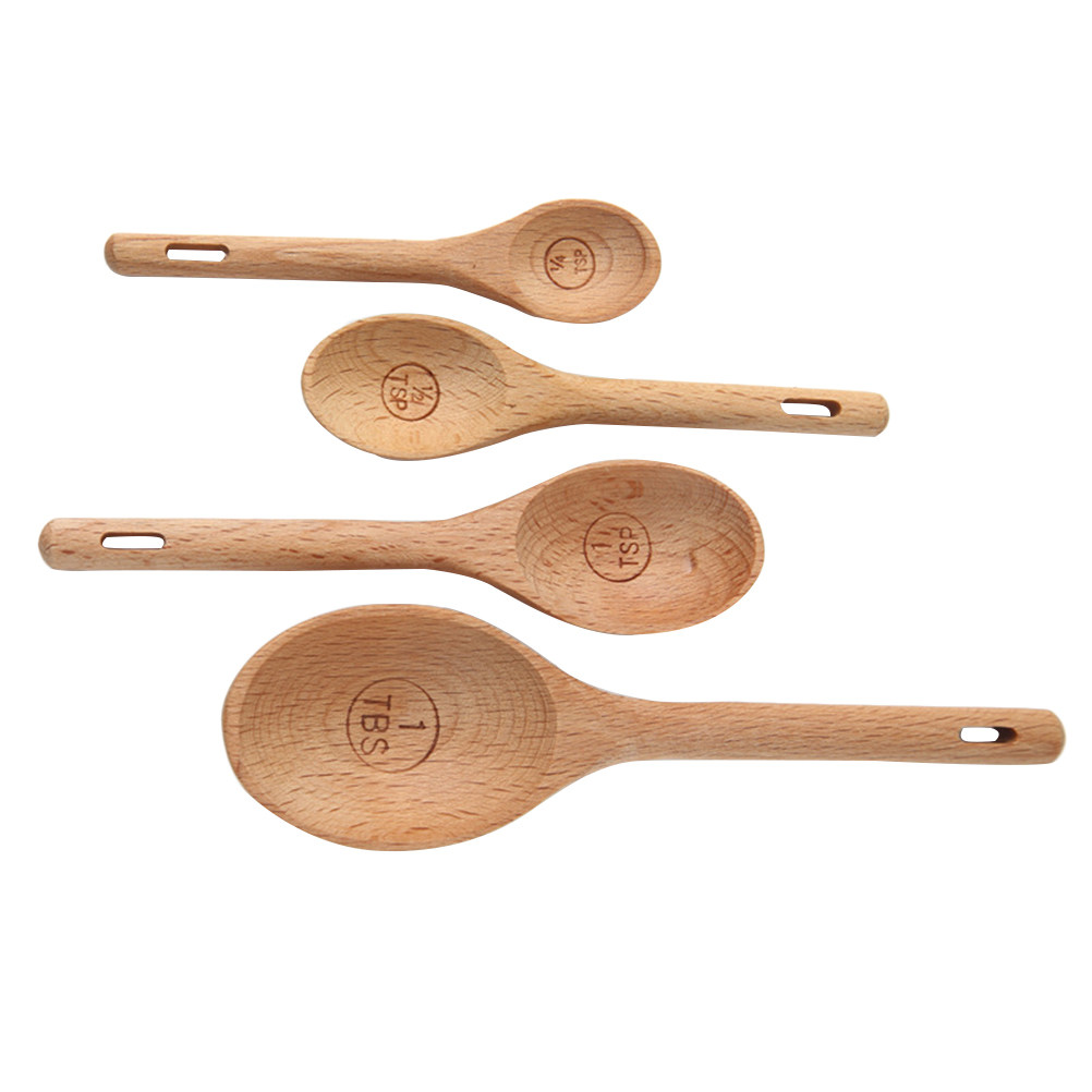 Набор из 4 деревянных мерных л – обзор и цена Kitchen Baking Utensil Set